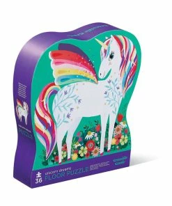 Crocodile Creek Unicorn Garden 36 Pc Floor Puzzle - English Edition