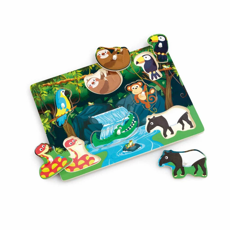 Addo Play Woodlets Lift And Look Rainforest Puzzle - R Exclusive 1 Addo Play Woodlets Lift And Look Rainforest Puzzle - R Exclusive