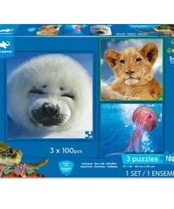 Animal Planet 3 Puzzles - Seal Pup. Lion Cub. Jellyfish