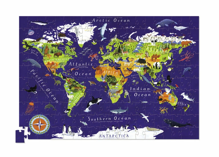 Crocodile Creek - World Map 200 Piece Jigsaw Puzzle And Matching Poster - English Edition 2 Crocodile Creek - World Map 200 Piece Jigsaw Puzzle And Matching Poster - English Edition - Image 2