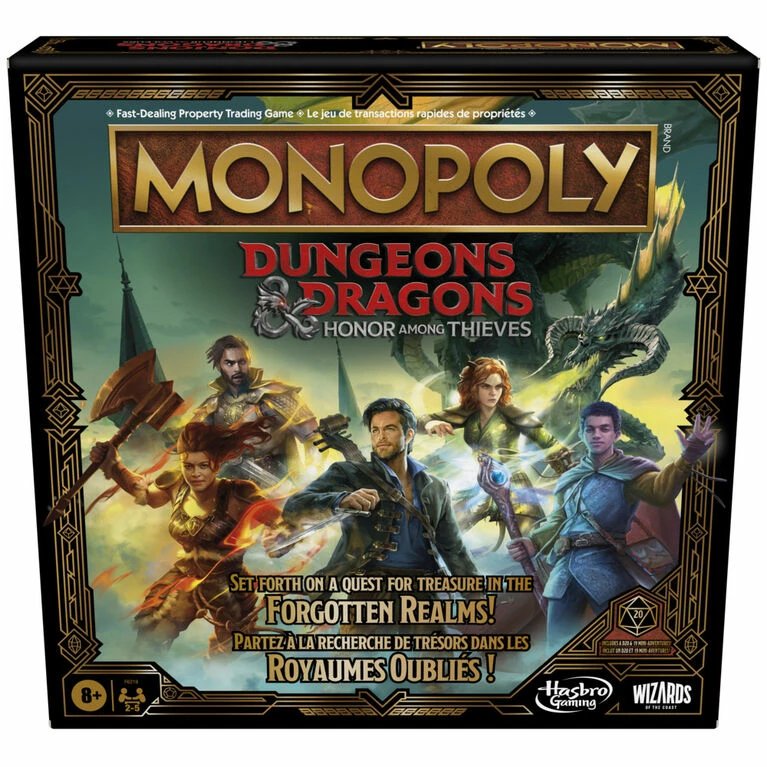 Hasbro Monopoly Dungeons And Dragons: Honor Among Thieves Game, Inspired By The Movie, DandD Board Game For 2-5 Players 1 Hasbro Monopoly Dungeons And Dragons: Honor Among Thieves Game, Inspired By The Movie, DandD Board Game For 2-5 Players