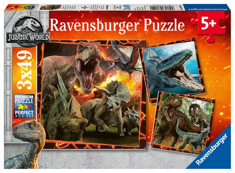Ravensburger - Jurassic World: Instinct To Hunt Puzzle 3x49pc 1 Ravensburger - Jurassic World: Instinct To Hunt Puzzle 3x49pc