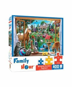Masterpieces Puzzle Family Hour Peeking Through Large 400 Piece EZGrip Jigsaw Puzzle By Adrian Chesterman