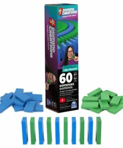 SPIN MASTER H5 Domino Creations, 60-Piece Neon Blue/Green Set By Domino Artist YouTuber Lily Hevesh