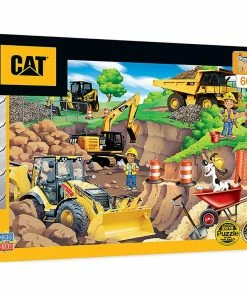 Grosnor Caterpillar Day At The Quarry - Construction Trucks 60 Piece Kids Puzzle