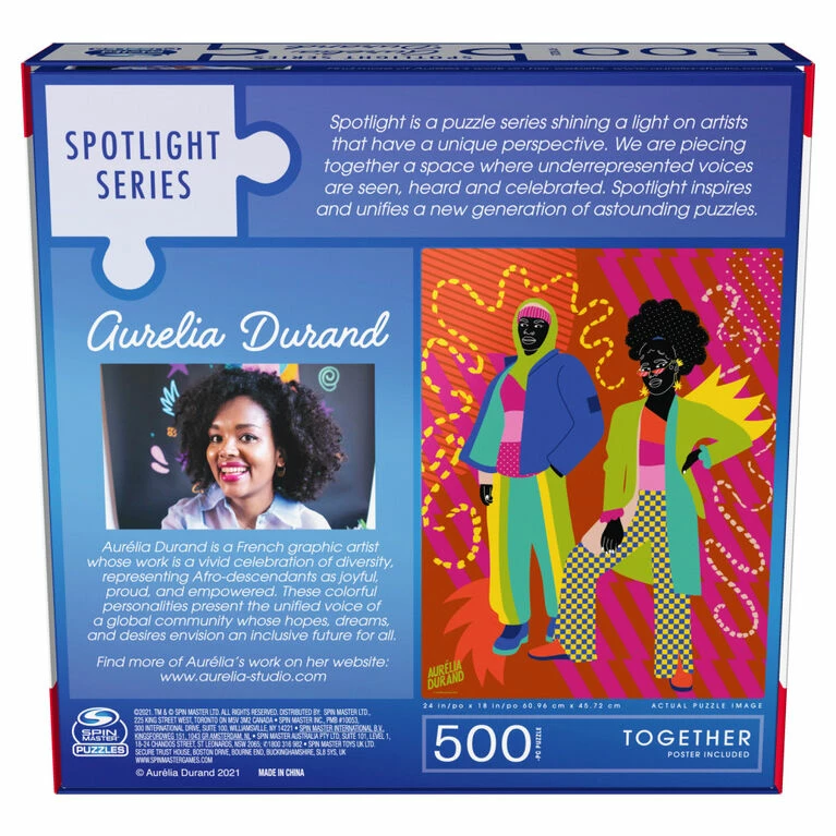 500-Piece Jigsaw Puzzle, Artist Spotlight Series Aurelia Durand, Together, By Spin Master Puzzles - English Edition 6 500-Piece Jigsaw Puzzle, Artist Spotlight Series Aurelia Durand, Together, By Spin Master Puzzles - English Edition - Image 6