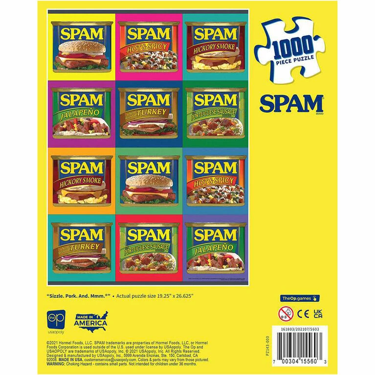 Grosnor SPAM Brand "Sizzle. Pork. And. Mmm." 1000 Piece Puzzle - English Edition 4 Grosnor SPAM Brand "Sizzle. Pork. And. Mmm." 1000 Piece Puzzle - English Edition - Image 4